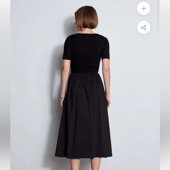 T-TAHARI SHORT SLEEVE SQUARE NECK MIDI DRESS NWT Large - Picture 3 of 7